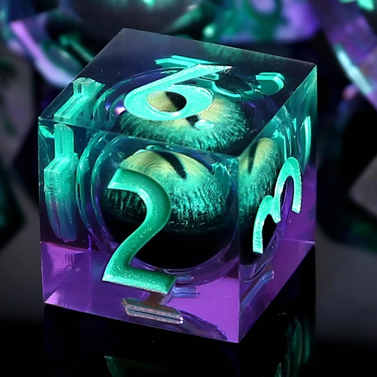Resin Eye Dice-purple Green