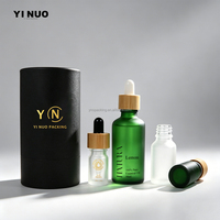 Emballage d'huile essentielle imprimé à l'écran de luxe, 5 ml/10 ml/15 ml/20 ml/30 ml/50 ml/100 ml, flacon en verre noir mat pour sérum cosmétique