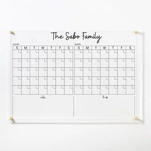 New Arrivals Custom Magnetic <b>Clear</b> <b>Acrylic</b> Sheet Board Calendar Monthly Weekly Daily To-Do List Fridge Dry Erase Whiteboard - Product Image 4