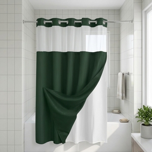 Customized Double-layer <strong>Lining</strong> Large Ring Breathable Yarn Large Ring Hook Free <strong>Shower</strong> <strong>Curtain</strong> Bathroom Partition <strong>Curtain</strong> - Product Image 6