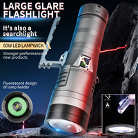 Lampe de poche puissante 60W LED allume Cigarette Fire USB 2000M 32000mAh 45690 batterie Portable poignée bandoulière Flash torche
