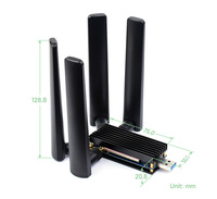 Waveshare USB ke M.2 B KEY-SKU-23252 Modul DONGLE 5G Antena Quad Port USB3.1 Heatsink Paduan Aluminium Buatan China