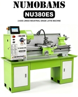 Tour à métaux horizontal Numobams NU380ES, portée de coupe 380 mm, entre-entre-bascules 1000 mm, 1,5 kW, 220 V, tournage manuel et filetage