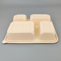 Assiette compartimentée biodégradable en amidon de maïs, barquette alimentaire compostable pour les plats à emporter et la livraison