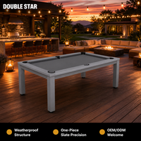 Table de billard d'extérieur 7FT avec protection solaire, résistance à l'eau, panneau en aluminium-plastique/dalle de pierre personnalisable – Modèle populaire