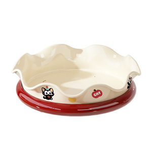 Petal Fruit Platter Rotating Fruit Tray Cream White With Cat Design For Home Kitchen Storage Trays - Product Image 5