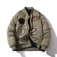 LAYENNE Blouson Bomber Homme Haute Qualité Style Vintage Hiver Automne Brodé Coupe-Vent Type Varsity