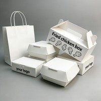 Boîte d'emballage pour poulet frit de qualité alimentaire avec logo personnalisé, boîte à emporter jetable pour aliments, boîte en papier pour frites