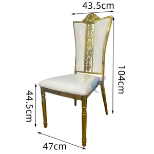 เก้าอี้รับประทานอาหารแบบพับได้เคลื่อนย้ายสะดวก ดีไซน์ร่วมสมัย โครงโลหะสีทองหรูหรา เป็นมิตรกับสิ่งแวดล้อม เหมาะสำหรับใช้ในบ้าน สำนักงาน และห้องนั่งเล่น - Product Image 2