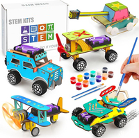 5 juegos de rompecabezas 3D de madera, kits de modelos de coches, juguetes de ciencia e ingeniería, kits de ciencia, kits STEM para niños