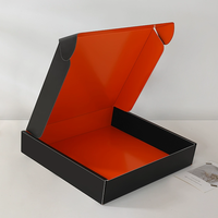 Boîtes en carton ondulé noires personnalisées - Grandes boîtes d'expédition pour sweats à capuche, vêtements, chapeaux et chaussures, emballage personnalisé avec logo