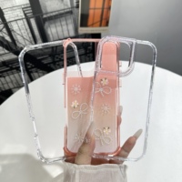 Coque de téléphone antichoc en TPU+PC avec dégradé de couleurs délicat et élégant, décor mignon avec chaîne de perles pour iPhone 18 Pro Max, 18 Pro, 17 Pro