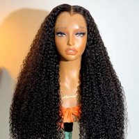 Perruque frontale en dentelle sans colle HD 13x4 13x6, cheveux humains brésiliens, ondulés crépus, 34 36 40 pouces, pour femmes