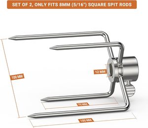 Portable Out Cuisson <span class=keywords><strong>Accessoires</strong></span> Rôtisserie Broche Tige Fourchettes À Viande Bbq Grill <span class=keywords><strong>Accessoires</strong></span> Universel En Acier Inoxydable Bbq Fourchette - Product Image 3