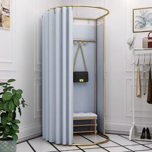 <b>Gold</b> Frame Detachable Portable Fitting Room, Colorful Indoor and Outdoor Circular Changing Room Garments Store Display Equipment - Product Image 4