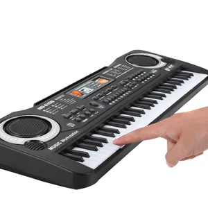 Keyboard elektronik musik Digital Piano 61 nada, Piano listrik hitam hadiah anak-anak dengan mikrofon KeyBoard instrumen panas!
