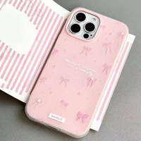 Coque de téléphone portable en PP style 2-en-1 avec impression de lettres anglaises et nœud papillon pour iPhone 7 8 X Xr 11 12 13 14 15 16 17 18 Pro Max