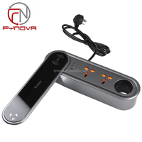 Prise de courant de table rotative double face avec 4 prises AC, 3 ports USB et chargeur sans fil pour bureau