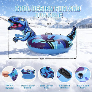 Tubo de Nieve Inflable Resistente con Forma de Dinosaurio, Trineo Grande para Diversión Invernal, Equipo Plegable de PVC Grueso con Fondo Rígido - Product Image 3