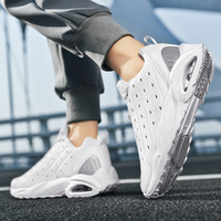 Chaussures décontractées pour hommes en PU à semelle coussinée, légères, antidérapantes, à lacets, pour l'hiver, avec logo personnalisé, blanches, grande taille