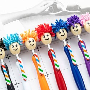 Custom <b>Mophead</b> Ballpoint Pen, Plush Hair, Colorful Click Pen for Students, Office & School, Promotional Gift - Product Image 2