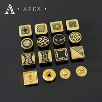 APEX Bouton Usine Personnalisé 10mm 12mm en Alliage de Zinc Logo Marque Motif Or Bouton Haute Qualité Vêtements Thobe Bouton Pression en Métal