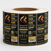 Étiquettes personnalisées pour flacons d'huile capillaire et pour le cuir chevelu, pour l'emballage de sérum nourrissant, autocollants cosmétiques noir et or avec instructions et code-barres