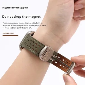 Correa de Cuero Genuino con Hebilla Magnética Lionorm para <span class=keywords><strong>Apple</strong></span> <span class=keywords><strong>Watch</strong></span> S11 S10 Ultra 2 49mm 45mm, Correa de Cuero Crazy Horse Transpirable - Product Image 2