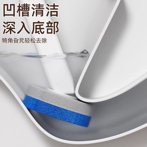 Disposable Toilet Brush Wall Mounted Replaceable Head Bathroom Cleaning Brush Microfiber Plastic Handle - Product Image 2