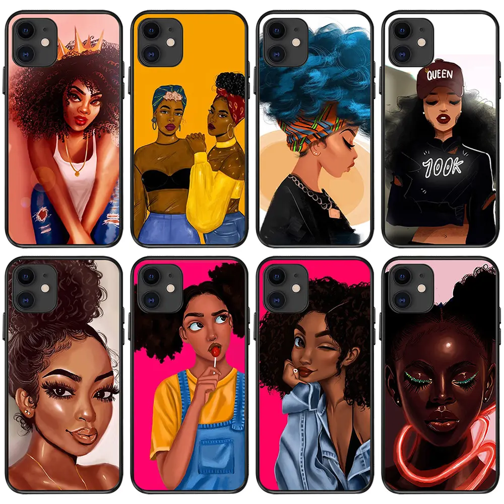 OEM Custom Print Cartoon Black Queen Girls Soft Phone Case Cover For iPhone 11 12 13 14pro MAX 7 8plus X XS XR Phone Case