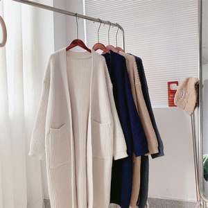 Cardigan Personnalisé d'Automne pour Femme en Grosse Maille, Gilet Basique Long Décontracté à Manches Longues et Coupe Ample Grande Taille, Fabrication Directe Usine OEM - Product Image 2