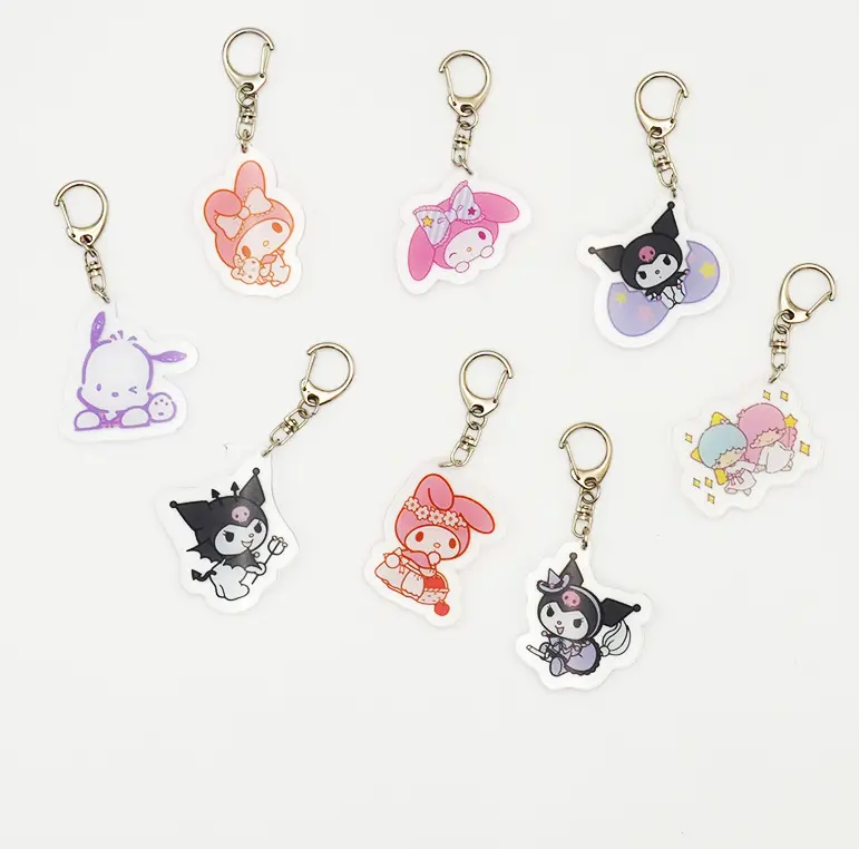 Xinxing 2023 nuovo cartone animato acrilico portachiavi portachiavi Anime Mini gattino portachiavi gattino gatto gattino Charms Sanrio portachiavi regalo acrilico
