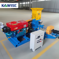Machine extrudeuse d'aliments pour animaux de compagnie au diesel pour chiens, chats, poissons flottants, équipement de traitement des aliments pour animaux de ferme avec moteur puissant