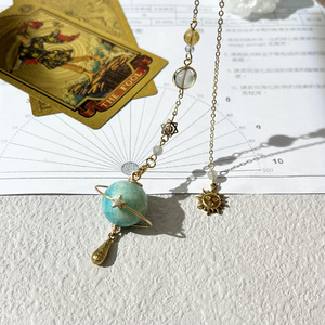 Wholesales Natural Amazonite Sphere Pendulum Healing Stones Witchcraft Pendulum Divination Reiki <strong>Clock</strong> Suncatcher for <strong>DIY</strong> Gift - Product Image 4
