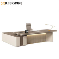 Mobilier commercial de luxe de haute qualité Design moderne Manager CEO Boss Office Table de travail en forme de L Executive Office Desk