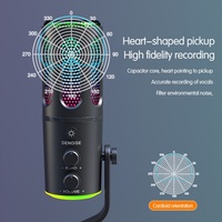 Microfono a Condensatore Elettrico Enping Cardioide da Tavolo con Luce RGB Atmosferica, Cablato per Computer, Giochi, Registrazioni Live, Cavo XLR per Karaoke