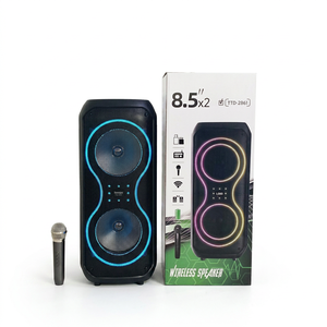 TTD-2861 <span class=keywords><strong>8</strong></span> polegadas portátil ao ar livre festa caixa sem fio com mic trole bluetooth speaker subwoofer karaoke áudio sistema som - Product Image 2