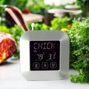 ميزان حرارة مطبخ وباربكيو بشاشة لمس مع خاصية الإضاءة الخلفية ميزان حرارة طعام رقمي للاستخدام في الشواء