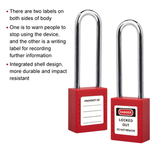 <span class=keywords><strong>Candado</strong></span> de seguridad industrial de 76 mm con grillete de acero, llave maestra, bloqueo y etiquetado, de nylon compuesto de color personalizado, con llave igualada - Product Image 2