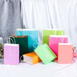 Custom Printed Kraft <b>Brown</b> <b>Paper</b> <b>Bag</b> <b>Handle</b> Recycled Craft <b>Paper</b> <b>Bag</b> for Boutique Shopping for Supermarket Promotion Available - Product Image 5