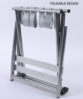 Tabouret de pêche gris argenté Mazar Chaise pliante portable légère avec dossier Design moderne pour les voyages en plein air en parc et en train