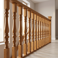 Massivholz-Treppengeländerpfosten aus Roteiche, Weißeiche, Schwarznuss, Teakholz, Individuelle Farbe und Stil für Treppengeländer