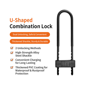 Candado en U de Acero Inoxidable Antirrobo, Resistente, con Llave <span class=keywords><strong>y</strong></span> Sistema de Apertura con Contraseña para Puerta de Doble Vidrio Templado, Suministro de Fábrica - Product Image 2