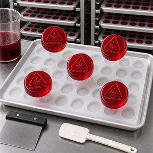 TH Round Coin Silicone Gummy Mold Half Sheet Pan Scraper Tray <b>Set</b> Vitamin Supplement Food Grade Functional Gummy Candy Wholesale - Product Image 2