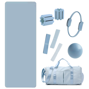 Kit de fitness personnalisé avec logo : poids de cheville en silicone, ballon de yoga, tapis de yoga, bande de résistance, cercle de yoga, anneau de Pilates - Product Image 4