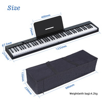 Piano Midi Pliable Clavier Portable Numérique 88 Touches Piano Instrument de Musique Piano Pliant Électronique