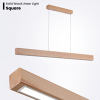 Luminaire linéaire rectangulaire en bois de hêtre, lustre traditionnel, luminaire de plafond pour villa, café, bar, sur commande, SAA RCM