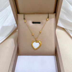 2026 उच्च गुणवत्ता वाले दिल के आकार के पेंडेंट शेल डायमंड स्टेनलेस स्टील नॉन-फेडिंग महिला दिल के आकार के पेलेंट हार हार - Product Image 3