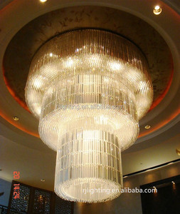 Custom Hotel Lobby <strong>Ceiling</strong> Big Modern Crystal Chandelier Lighting Flush Mount <strong>3</strong> Tiers Round <strong>Ceiling</strong> <strong>Lights</strong> - Product Image 4