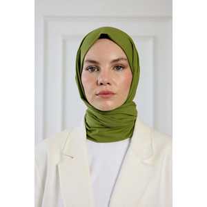 Pañuelo de Algodón Puro Verde Oliva Liso y Transpirable para Mujer - Product Image 3